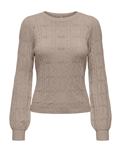 Only - ONLKatia LS Structure Strik - Mocha Meringue/Melange